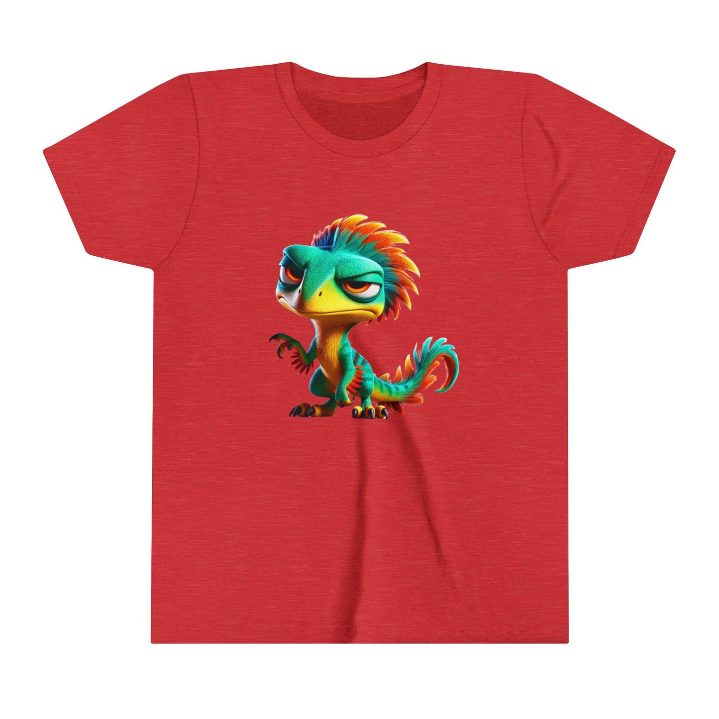 Youth Colorful & Feisty Velociraptor  – Unleash the Attitude!- Unisex Jersey Short Sleeve Tee Super Comfy Dino T-Shirt Gift