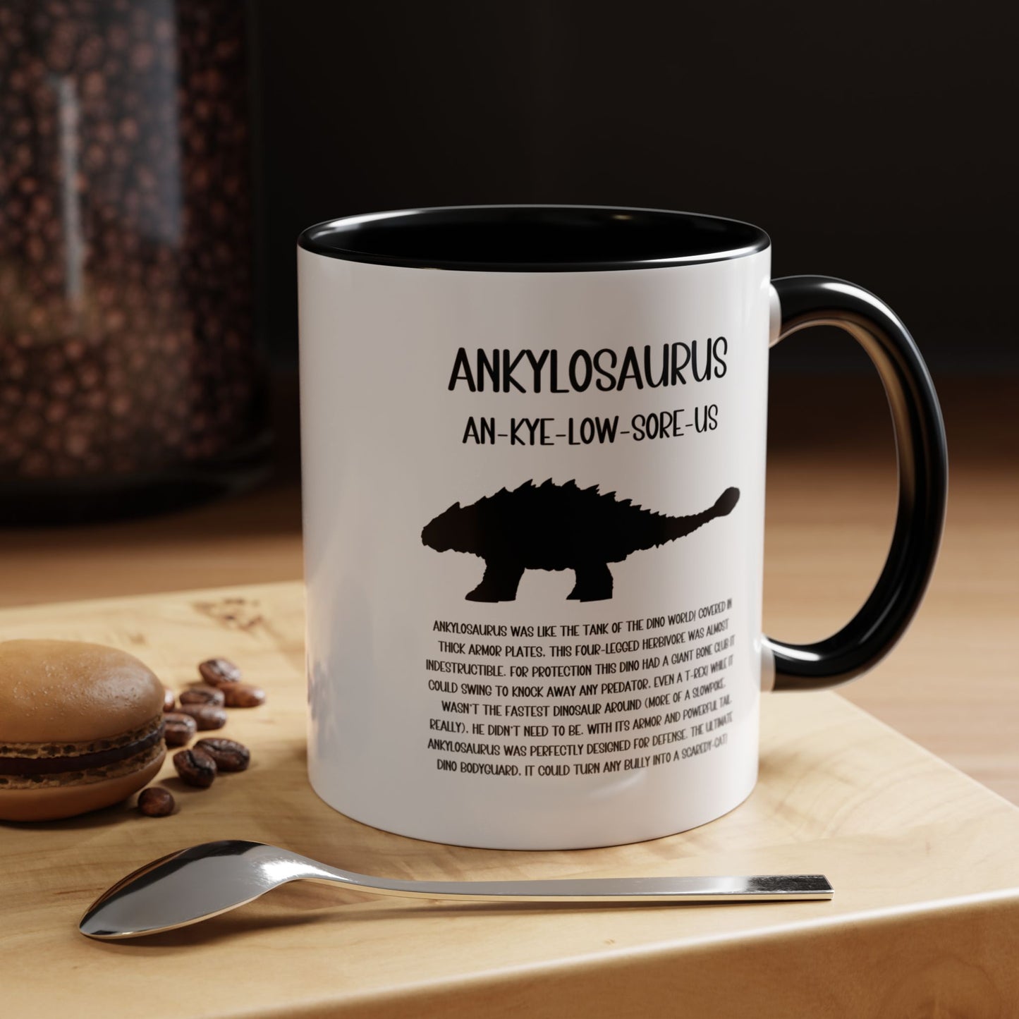 Ankylosaurus Mug with Detailed Black Graphic Amazing Gift for the Dino Lovers in your life