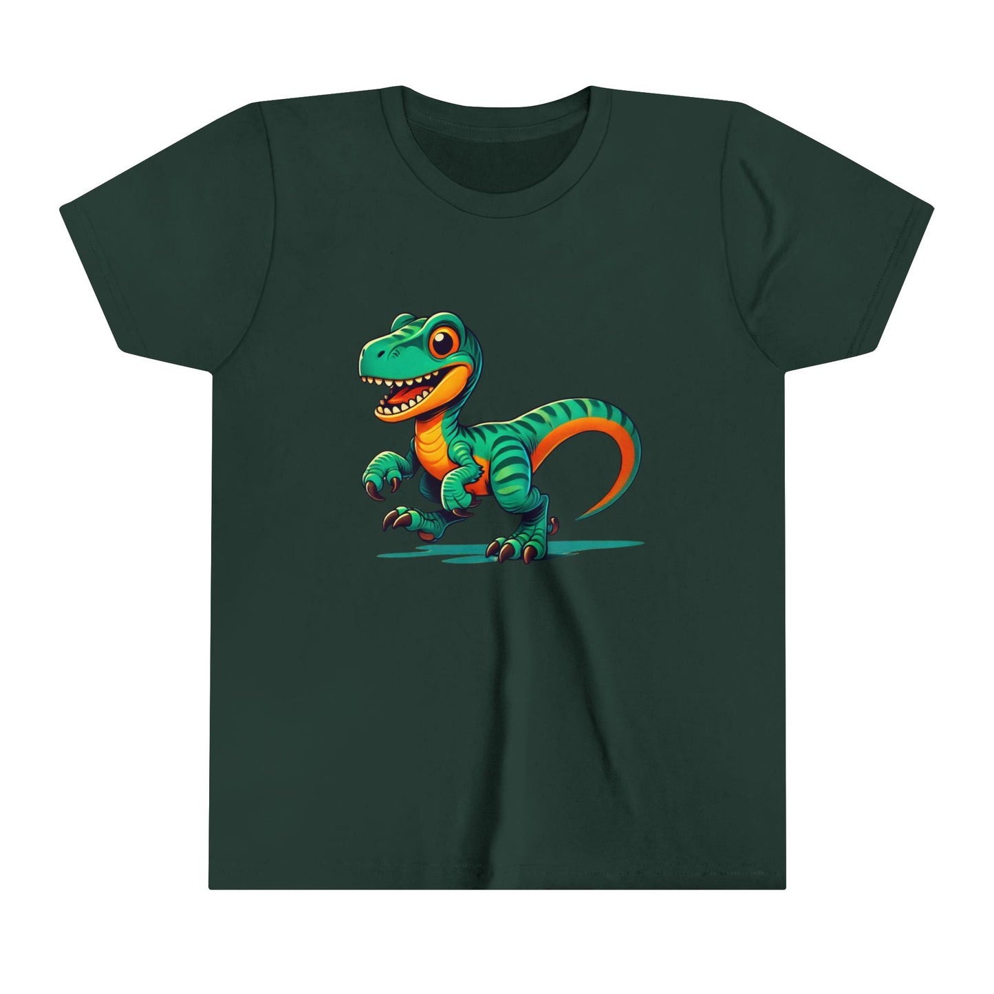 Youth Adorable Teal & Orange Baby Dinosaur Toy – Perfect for Dino-Loving Kids!🌊🦖💙 - Unisex Jersey Short Sleeve Tee Super Comfy Dino T-Shirt Gift