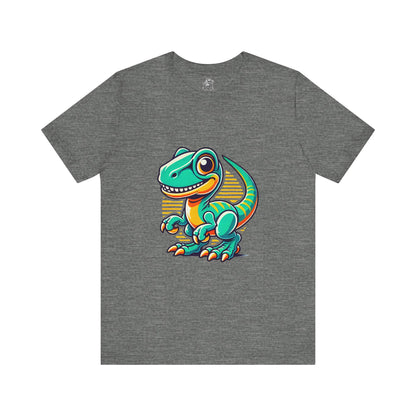 Retro Sunrise Velociraptor- Unisex Jersey Short Sleeve Tee Super Comfy Dino T-Shirt Gift