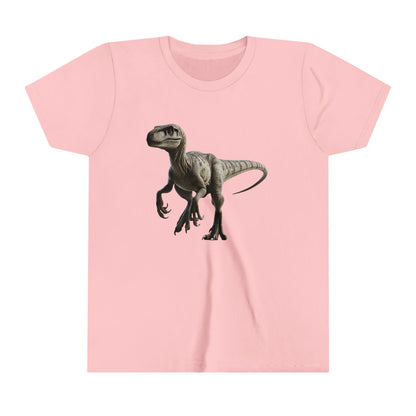 Youth Realistic Velociraptor T-Shirt – Fierce Style for Dinosaur Enthusiasts 🦖 - Unisex Jersey Short Sleeve Tee Super Comfy Dino T-Shirt Gift