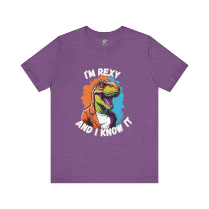 Vibrant Rex – I’m Rexy and I Know It Unisex T-Shirt with Bold Colors & T-Rex Swagger Unisex