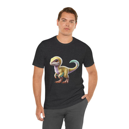 Fluffy Pastel Baby Velociraptor T-Shirt - Unisex Jersey Short Sleeve Tee Super Comfy Dino T-Shirt Gift