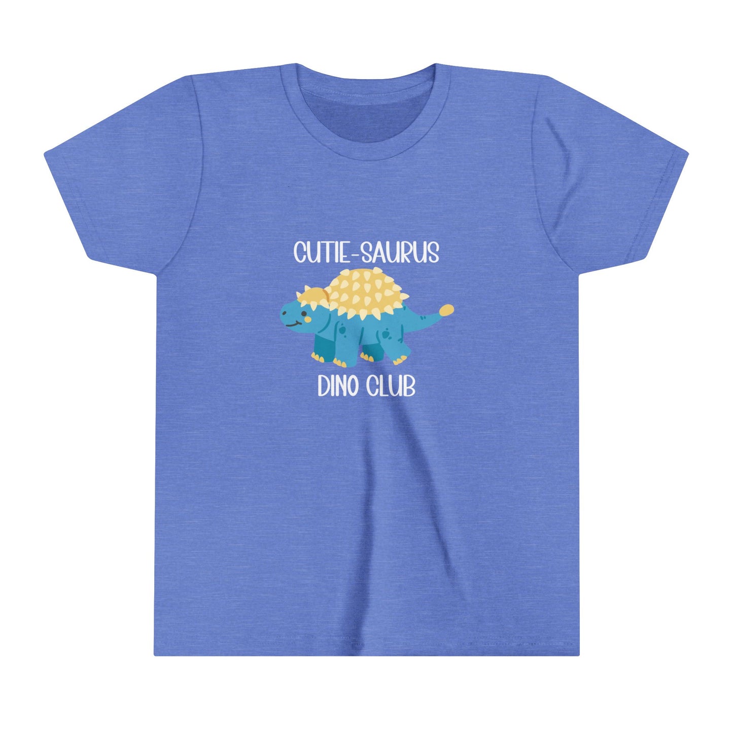 Youth Ankylosaurus Cutie Saurus Dino Club Blue - White Graphic - Unisex Jersey Short Sleeve Tee Super Comfy Dino T-Shirt Gift