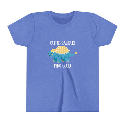 Youth Ankylosaurus Cutie Saurus Dino Club Blue - White Graphic - Unisex Jersey Short Sleeve Tee Super Comfy Dino T-Shirt Gift