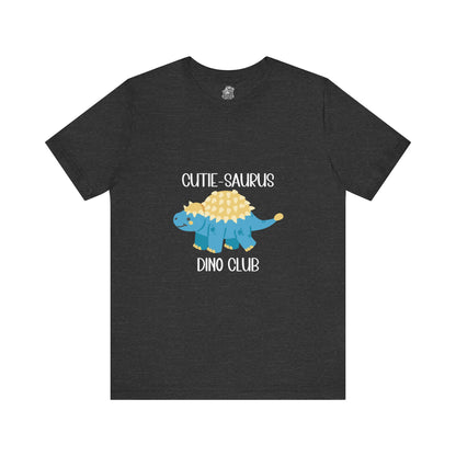 Ankylosaurus Cutie Saurus Dino Club Blue - White Graphic - Unisex Jersey Short Sleeve Tee Super Comfy Dino T-Shirt Gift