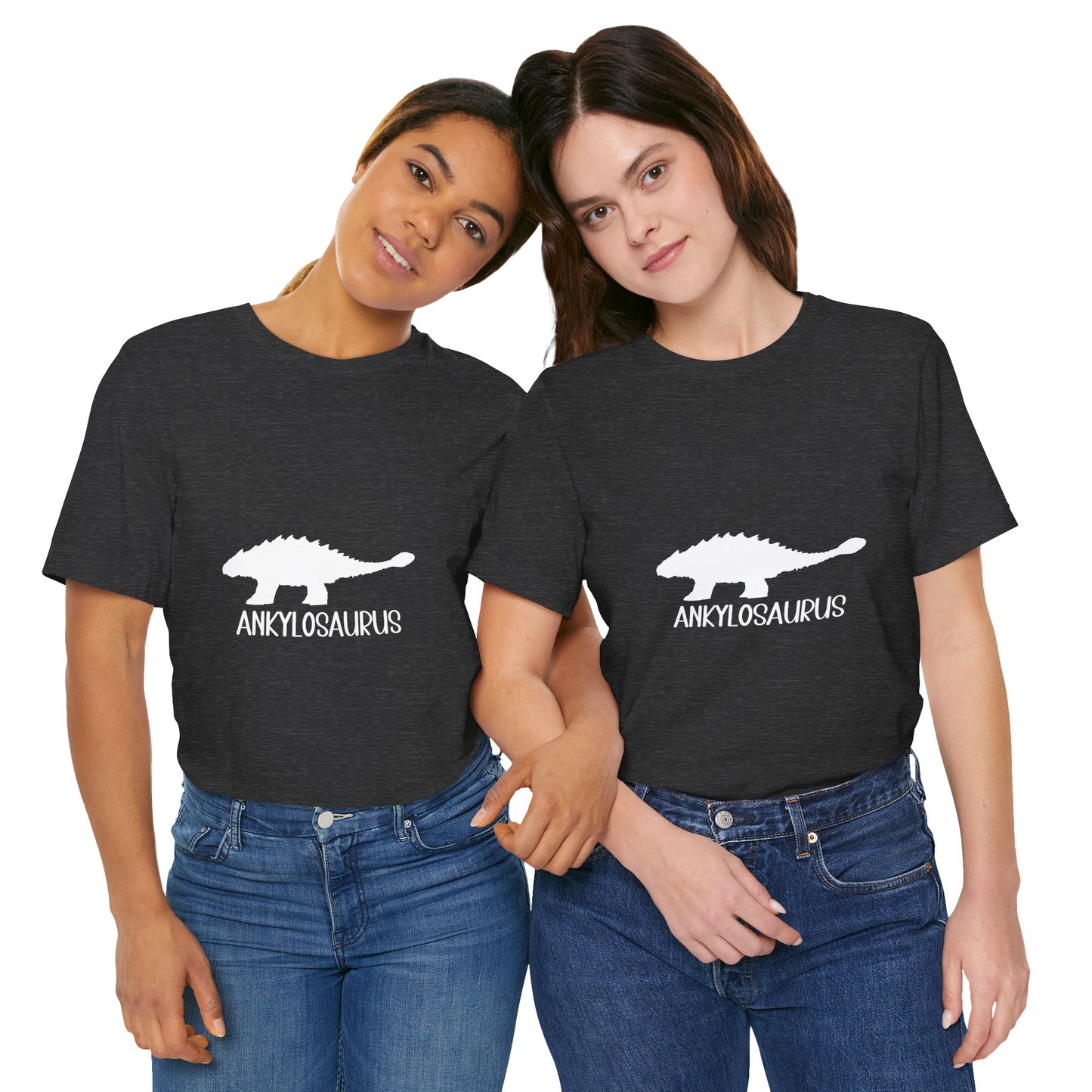 Ankylosaurus White Graphics- Unisex Jersey Short Sleeve Tee Super Comfy Dino T-Shirt Gift