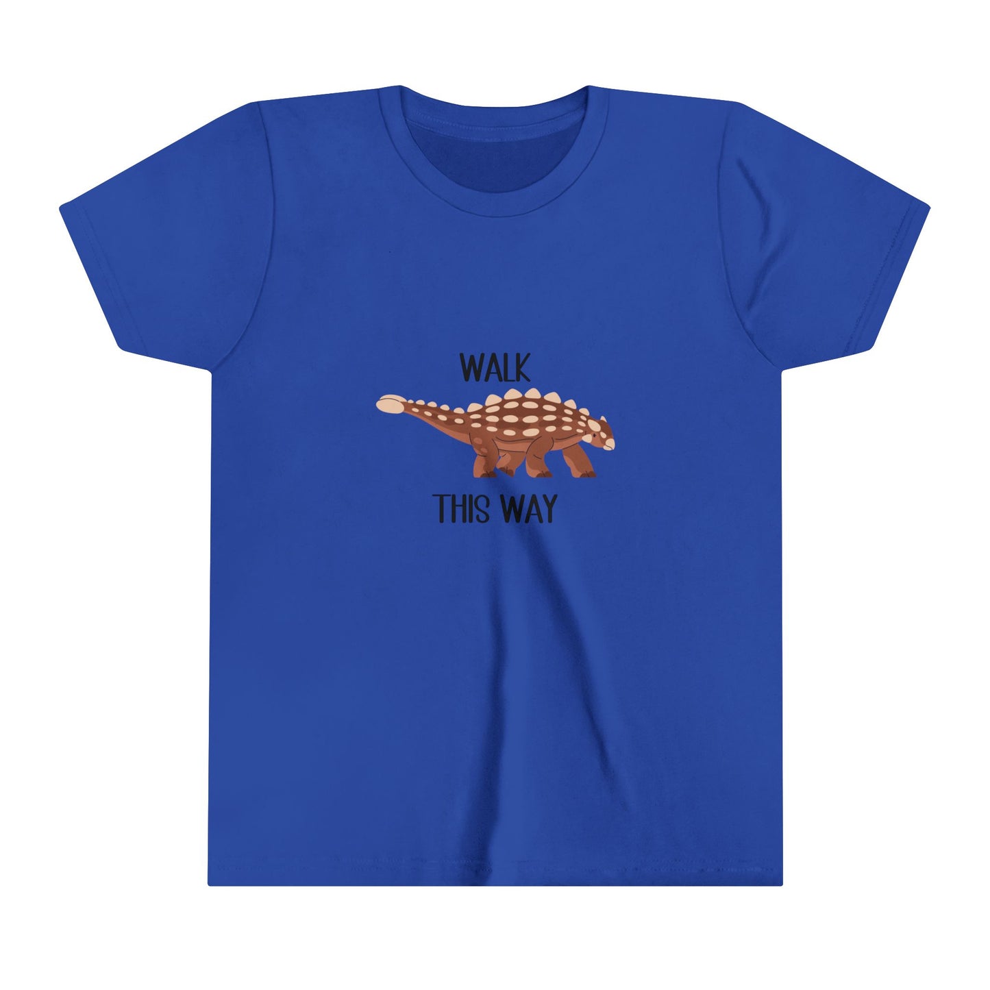 Youth Ankylosaurus Walk This Way Black Graphic - Unisex Jersey Short Sleeve Tee Super Comfy Dino T-Shirt Gift