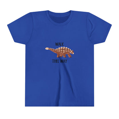 Youth Ankylosaurus Walk This Way Black Graphic - Unisex Jersey Short Sleeve Tee Super Comfy Dino T-Shirt Gift