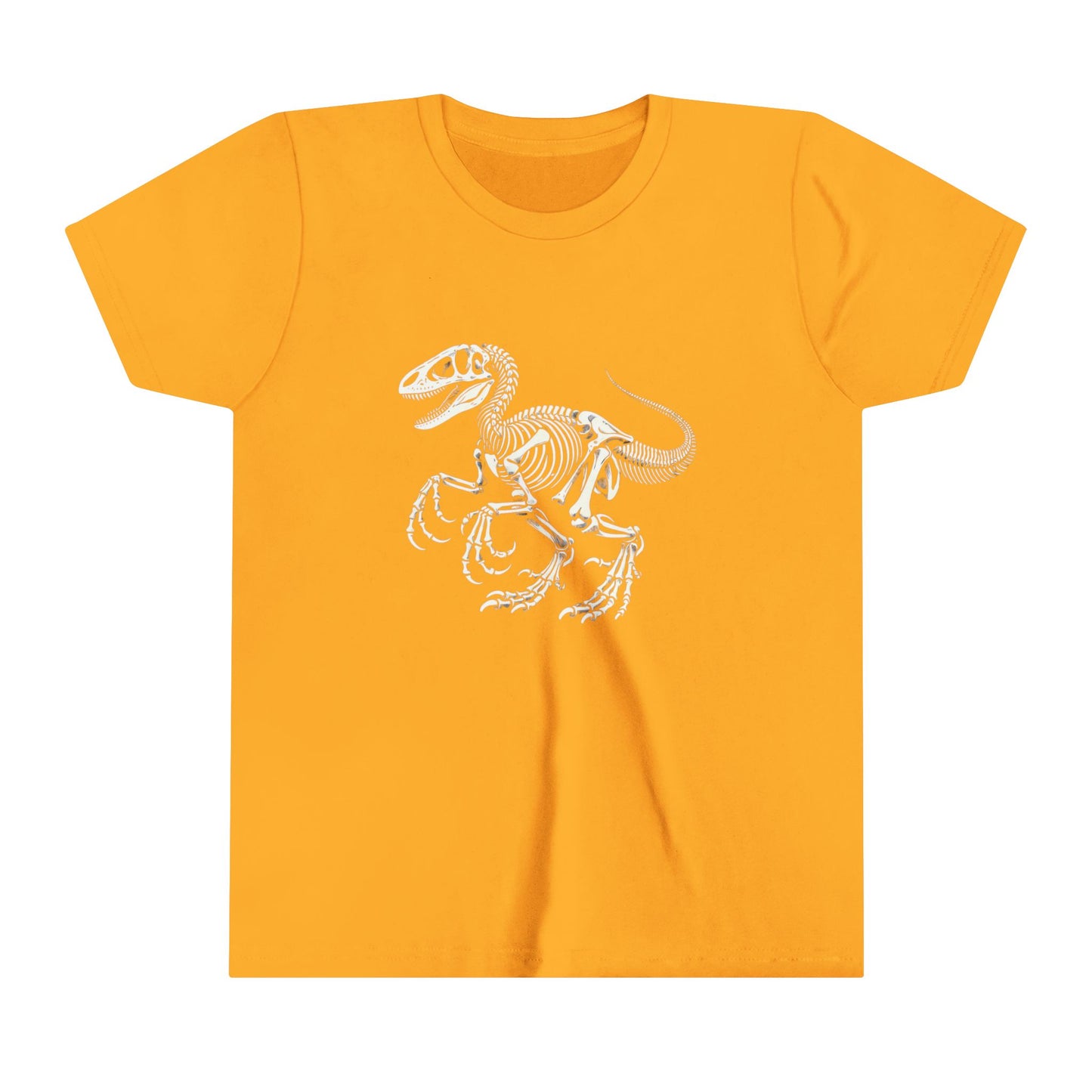 Youth Velociraptor Fossil Skeleton Tee – Bold & Authentic Prehistoric Style! 🦖🦴✨- Unisex Jersey Short Sleeve Tee Super Comfy Dino T-Shirt Gift