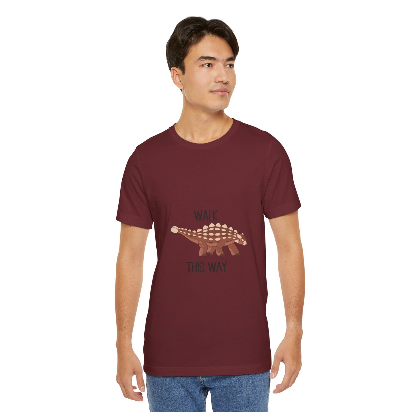 Ankylosaurus Walk This Way Black Graphic - Unisex Jersey Short Sleeve Tee Super Comfy Dino T-Shirt Gift