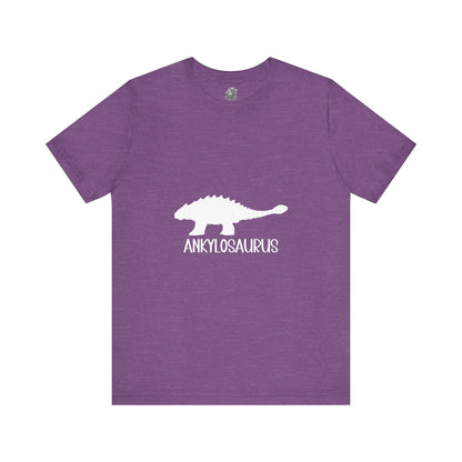 Ankylosaurus White Graphics- Unisex Jersey Short Sleeve Tee Super Comfy Dino T-Shirt Gift