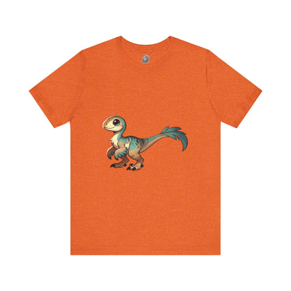 Sweet Baby Velociraptor Tee – Gentle Dino Charm in Soft Teal & Tan! 🦖💚✨ - Unisex Jersey Short Sleeve Tee Super Comfy Dino T-Shirt Gift