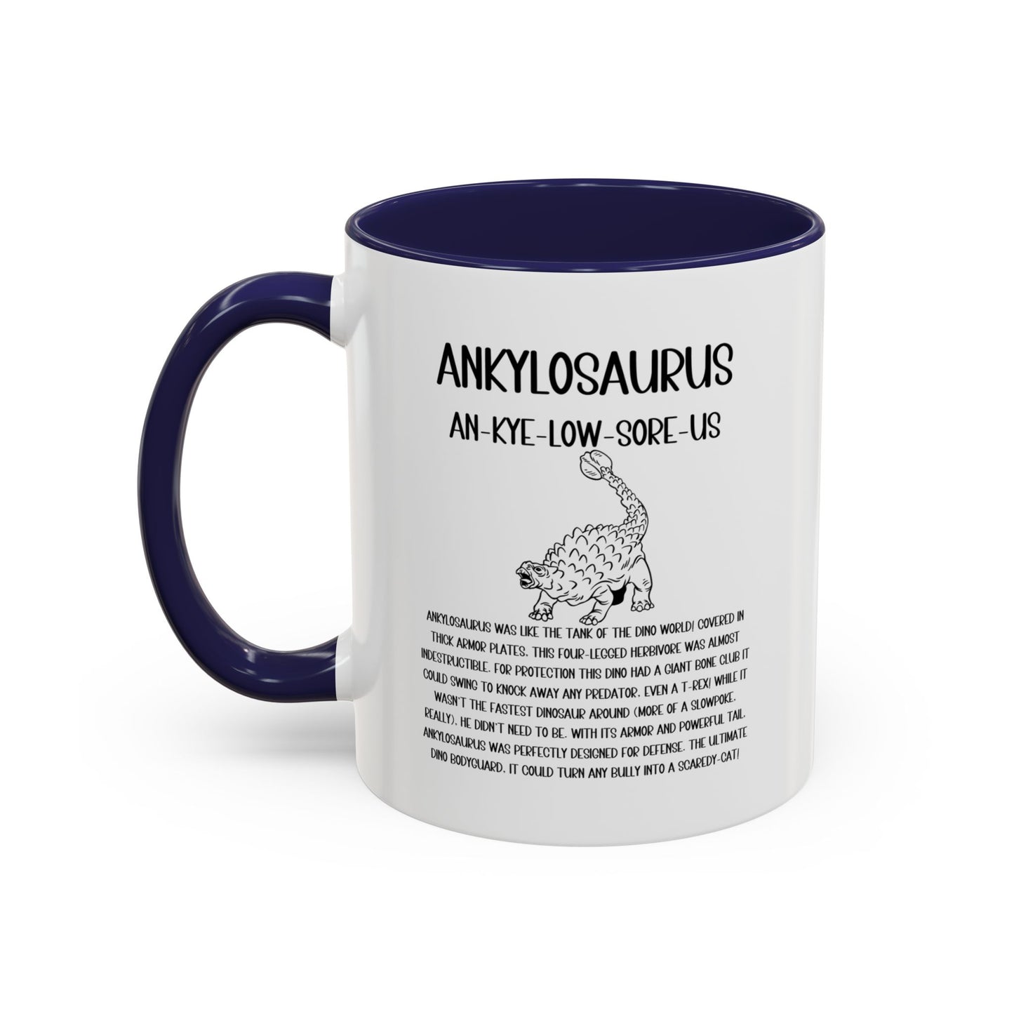 Defensive  Ankylosaurus Mug with Detailed Black Graphic Amazing Gift for the Dino Lovers in your life