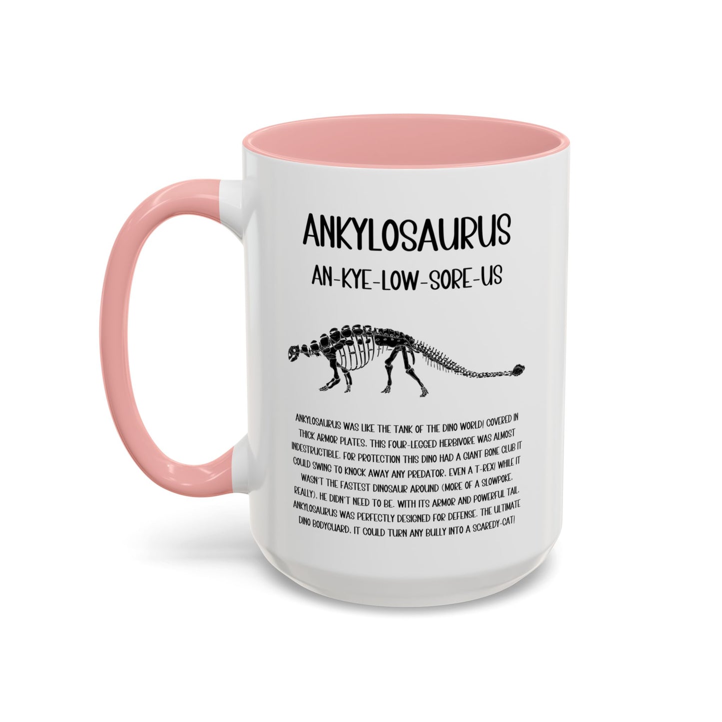 Fossil Ankylosaurus Mug with Detailed Black Graphic Amazing Gift for the Dino Lovers in your life