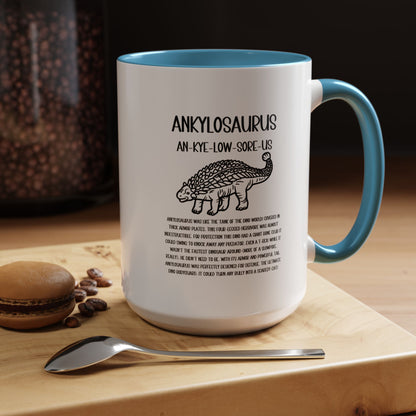 Outlined Ankylosaurus Mug with Detailed Black Graphic Amazing Gift for the Dino Lovers in your life