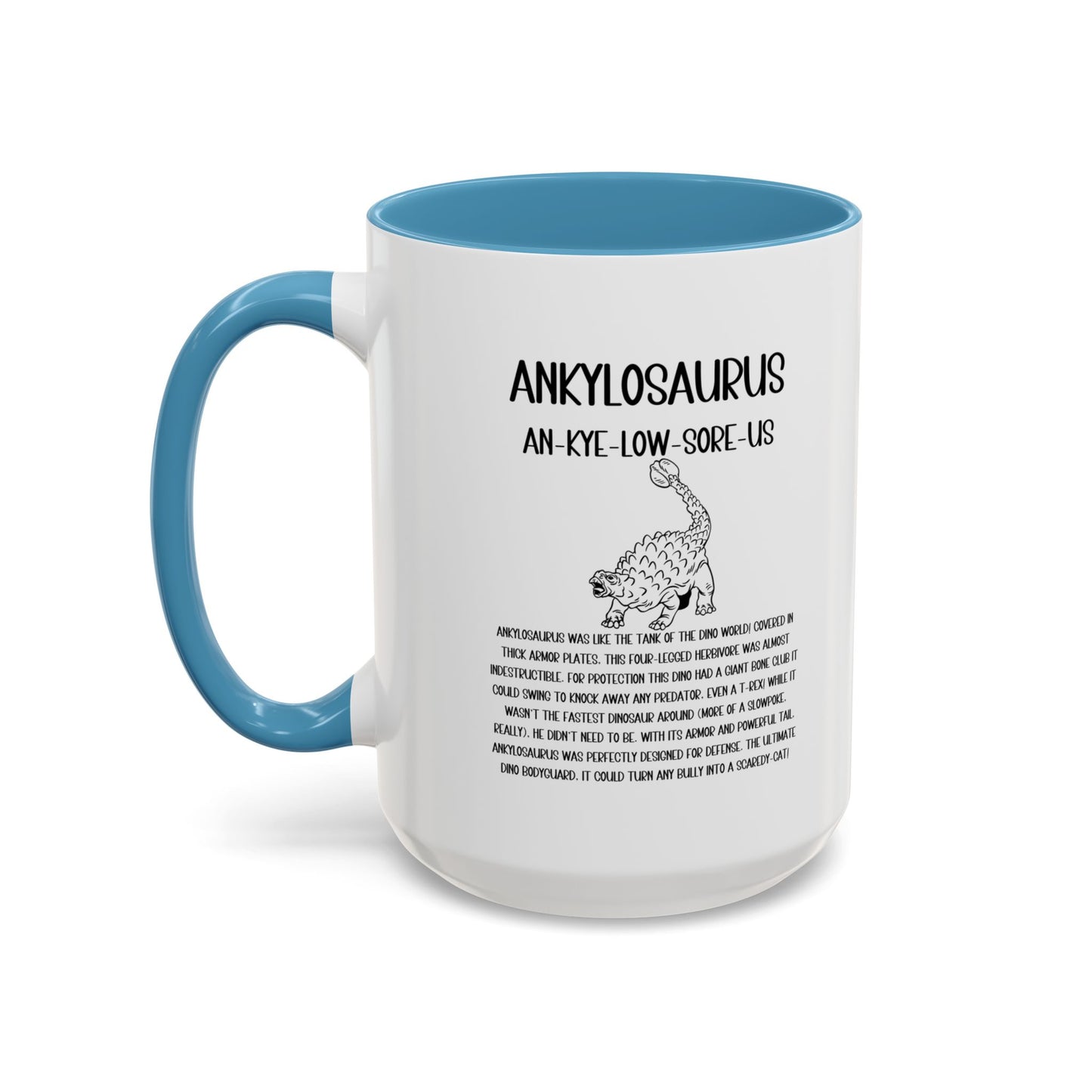 Defensive  Ankylosaurus Mug with Detailed Black Graphic Amazing Gift for the Dino Lovers in your life