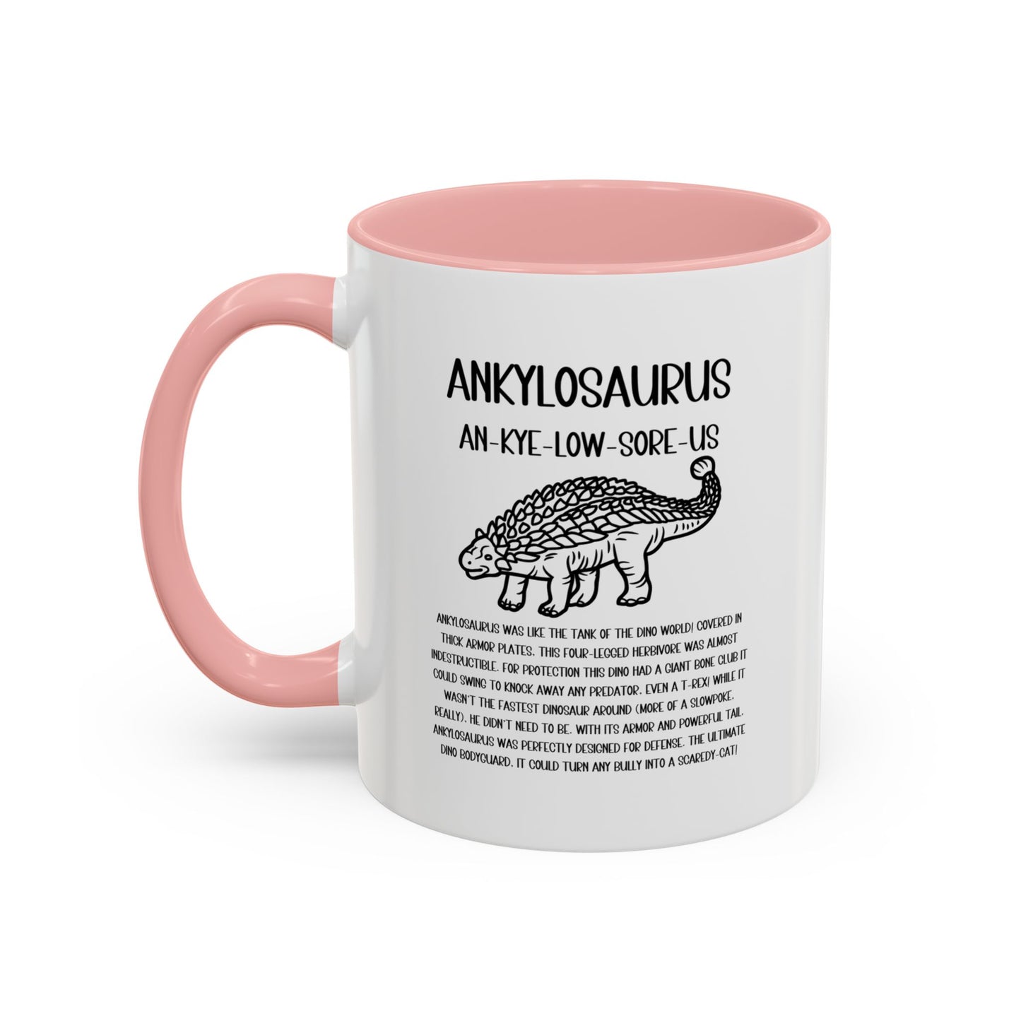 Outlined Ankylosaurus Mug with Detailed Black Graphic Amazing Gift for the Dino Lovers in your life