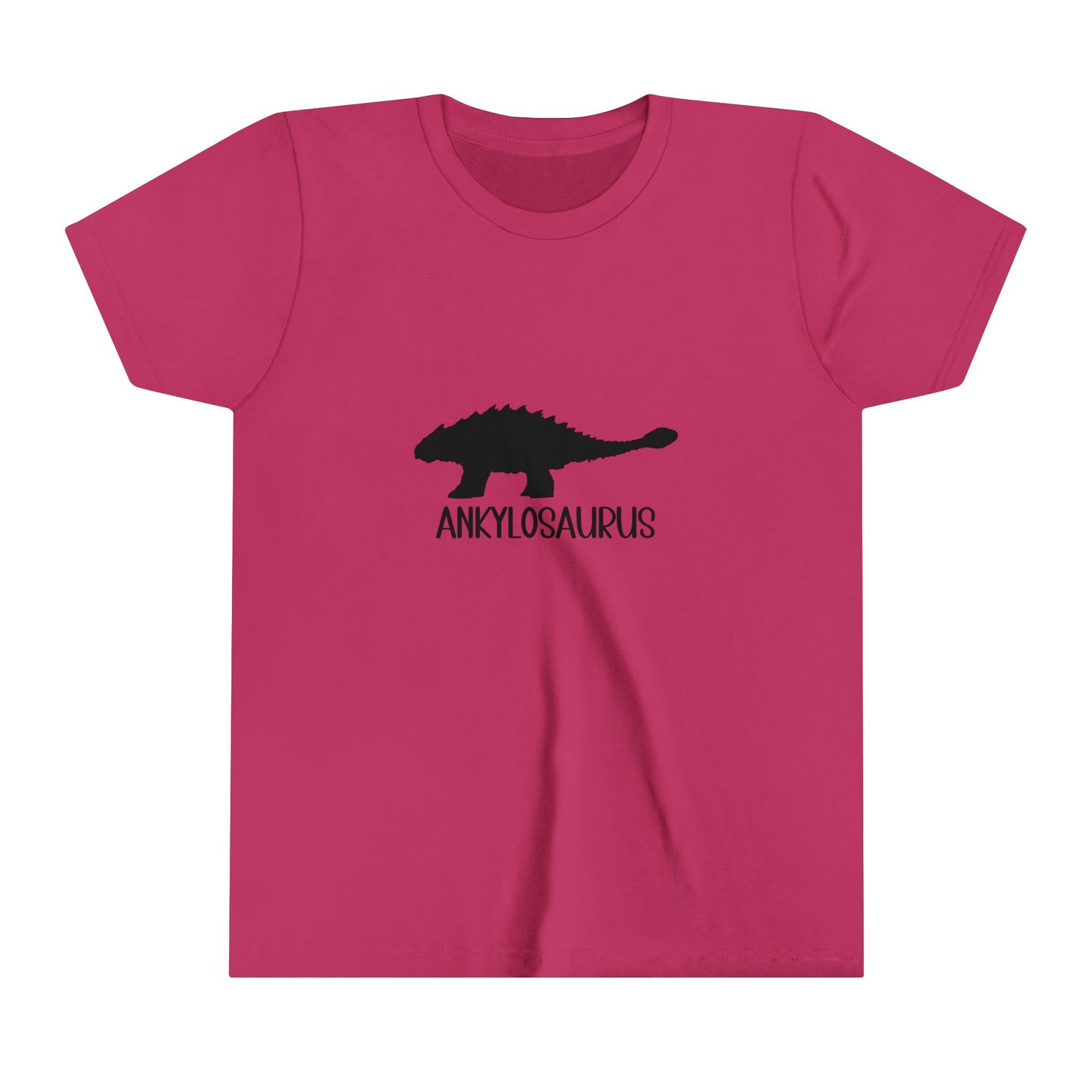 Youth Ankylosaurus T-Shirt with Black Graphics - Unisex Jersey Short Sleeve Tee Super Comfy Dino T-Shirt Gift