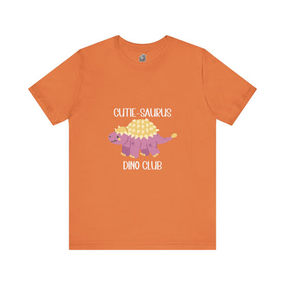 Ankylosaurus Cutie Saurus Dino Club Pink - White Graphic - Unisex Jersey Short Sleeve Tee Super Comfy Dino T-Shirt Gift