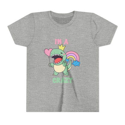 Crazy Cretaceous Cutie Youth Size T-Shirt for kids who love dinosaurs