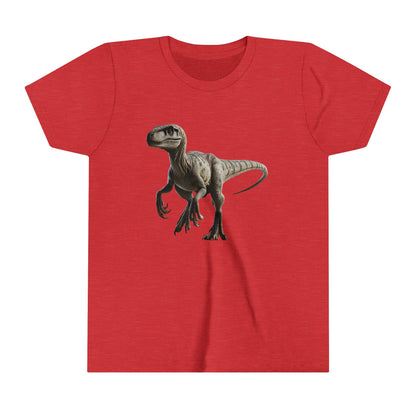 Youth Realistic Velociraptor T-Shirt – Fierce Style for Dinosaur Enthusiasts 🦖 - Unisex Jersey Short Sleeve Tee Super Comfy Dino T-Shirt Gift