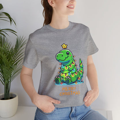 Merry Christmas - Tree Rex Jerry - Unisex Jersey Short Sleeve Tee Super Comfy Dino T-Shirt Gift