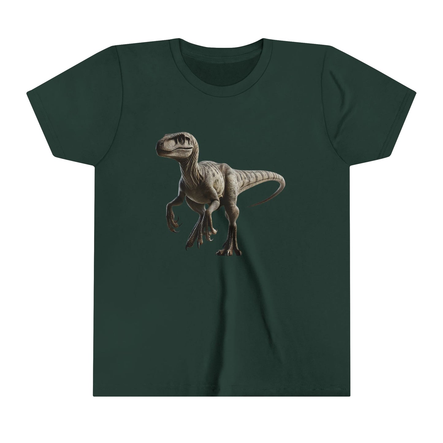 Youth Realistic Velociraptor T-Shirt – Fierce Style for Dinosaur Enthusiasts 🦖 - Unisex Jersey Short Sleeve Tee Super Comfy Dino T-Shirt Gift