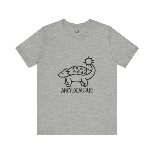 Cute Ankylosaurus Black Graphic - Unisex Jersey Short Sleeve Tee Super Comfy Dino T-Shirt Gift