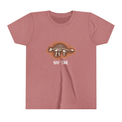 Youth Ankylosaurus Nap Time Graphic - Unisex Jersey Short Sleeve Tee Super Comfy Dino T-Shirt Gift