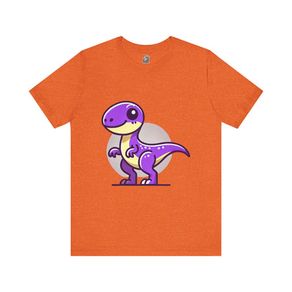 Purple Solar Cartoon Velociraptor - Unisex Jersey Short Sleeve Tee Super Comfy Dino T-Shirt Gift