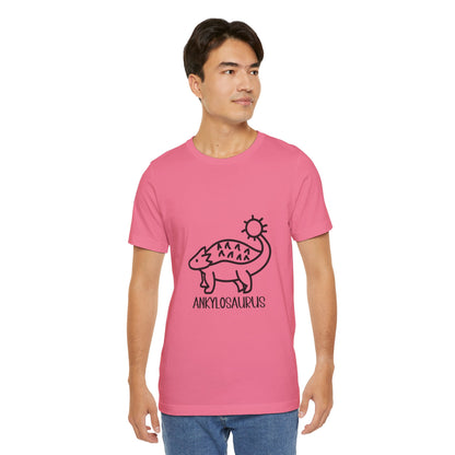 Cute Ankylosaurus Black Graphic - Unisex Jersey Short Sleeve Tee Super Comfy Dino T-Shirt Gift