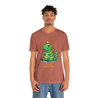 Merry Christmas - Tree Rex Jerry - Unisex Jersey Short Sleeve Tee Super Comfy Dino T-Shirt Gift