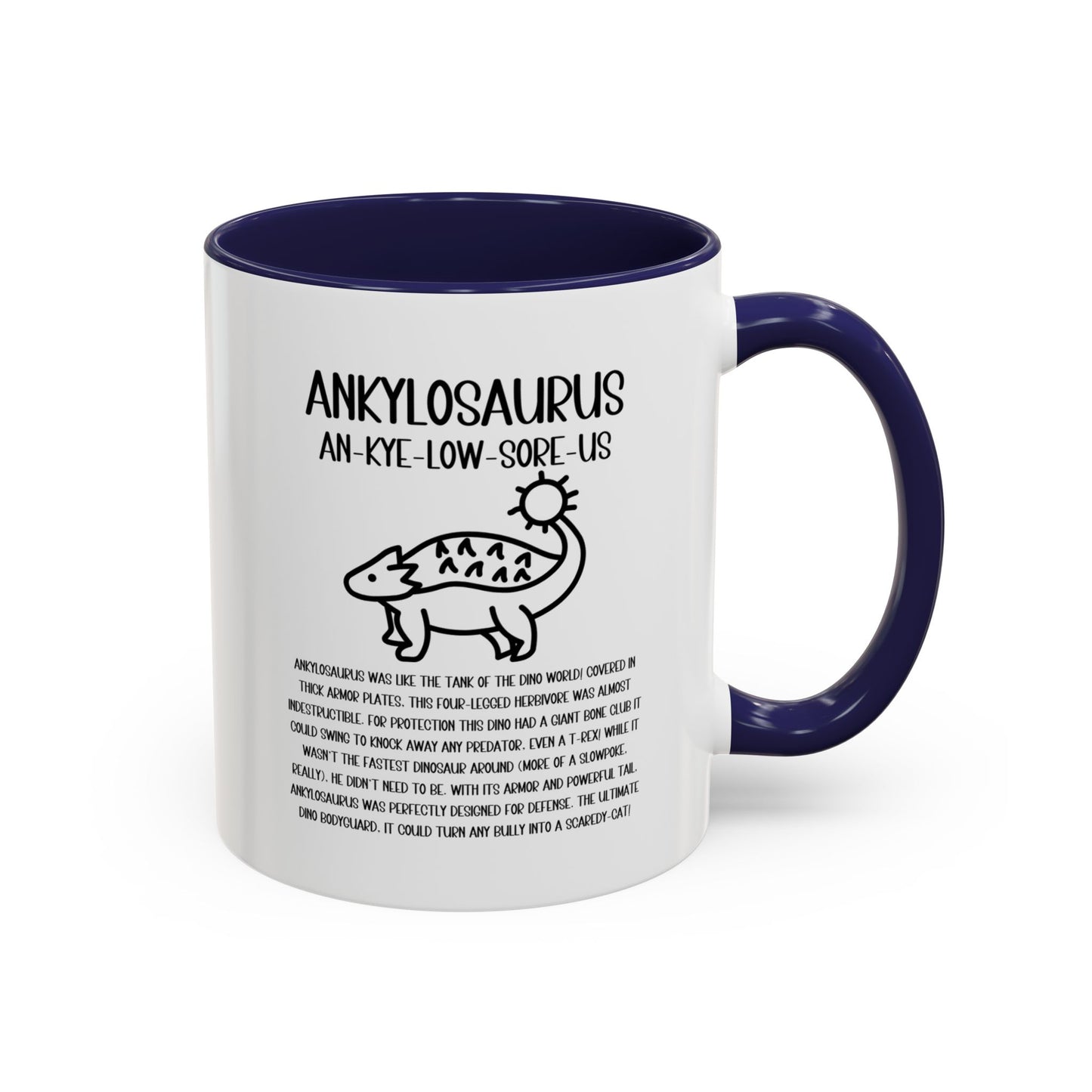 Cute Ankylosaurus Mug with Detailed Black Graphic Amazing Gift for the Dino Lovers in your life