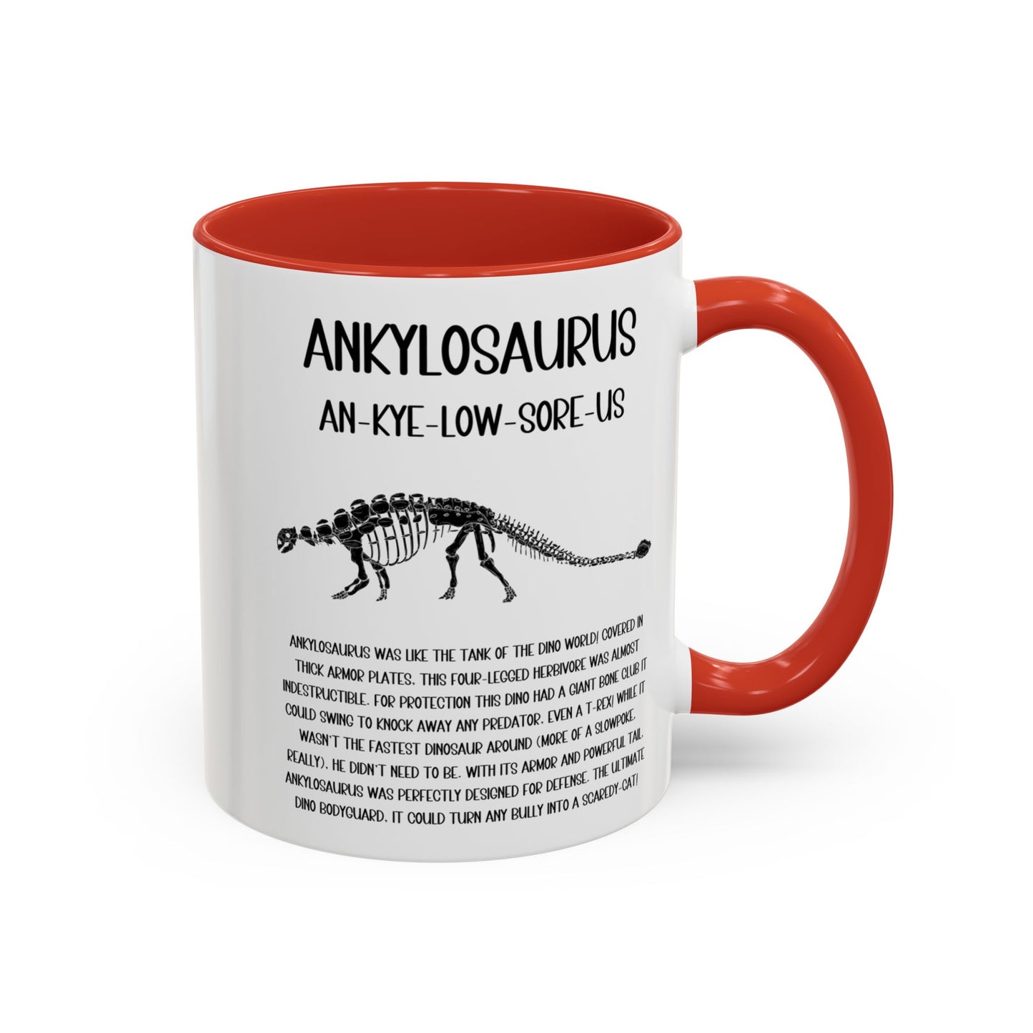 Fossil Ankylosaurus Mug with Detailed Black Graphic Amazing Gift for the Dino Lovers in your life