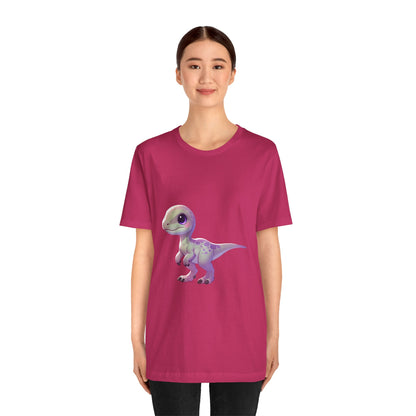 Pastel Baby Velociraptor Tee – Soft & Sweet Dino Style in Lavender! 🦖💜🌸 - Unisex Jersey Short Sleeve Tee Super Comfy Dino T-Shirt Gift