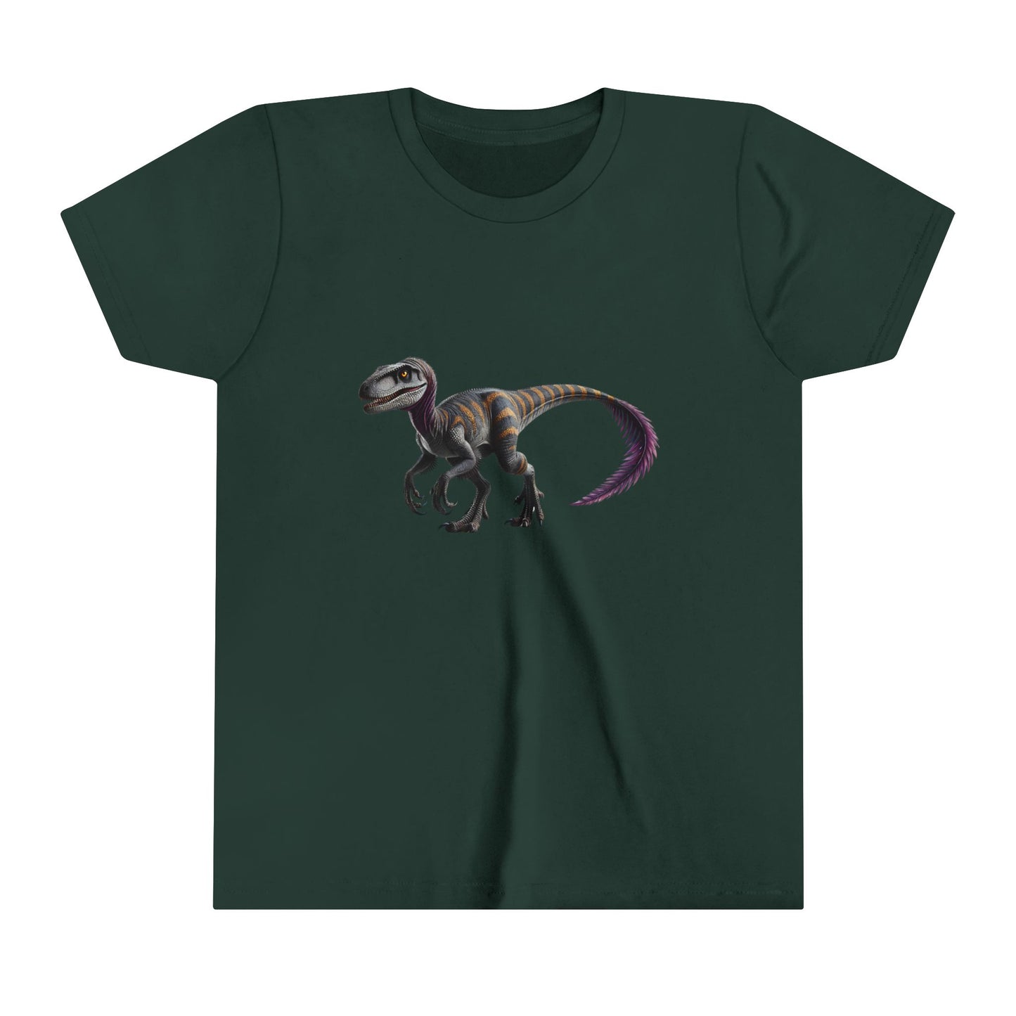 Youth Bold Blue Striped Velociraptor Tee – For Dino Lovers Ready to Roar into Adventure! 🦖🌊 - Unisex Jersey Short Sleeve Tee Super Comfy Dino T-Shirt Gift