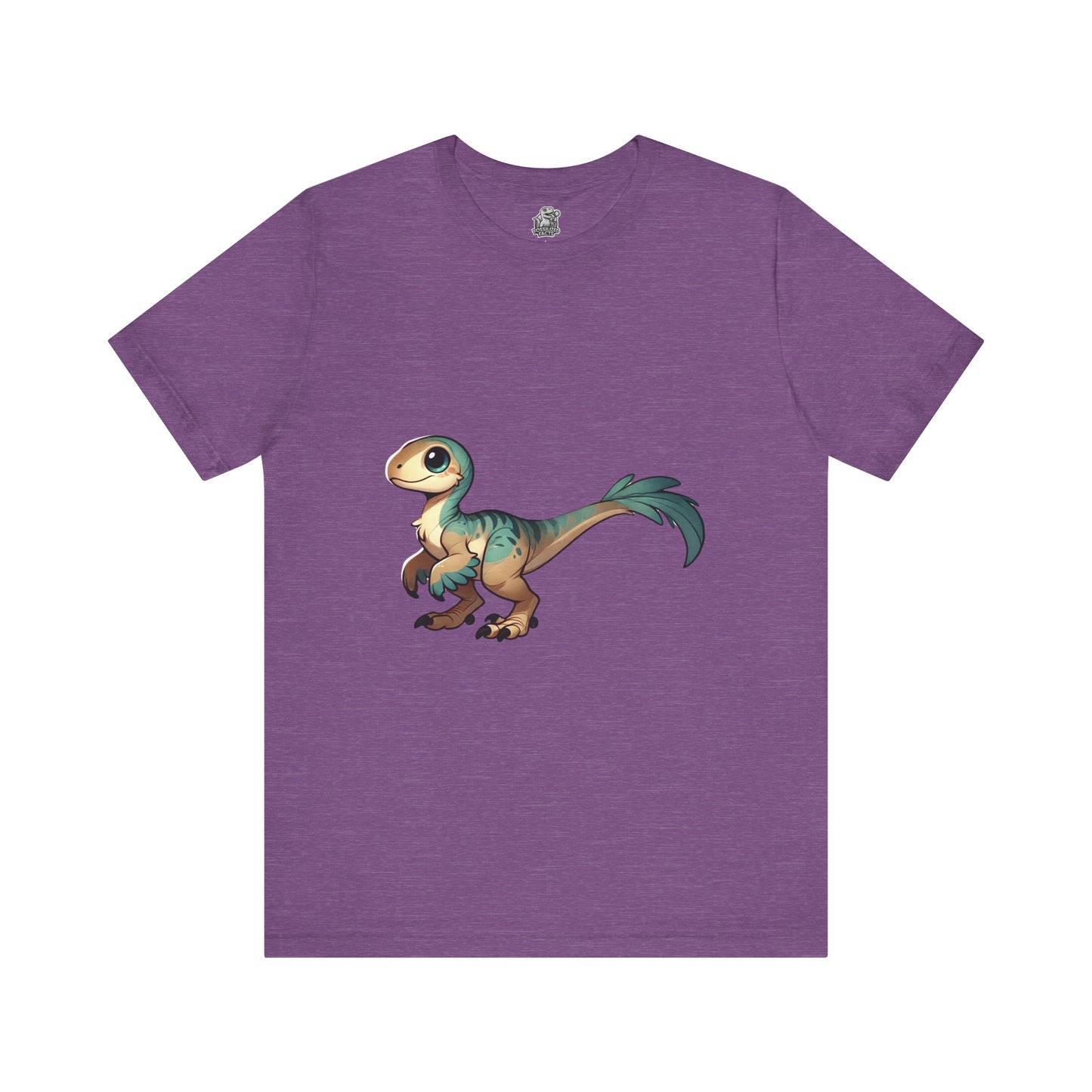 Sweet Baby Velociraptor Tee – Gentle Dino Charm in Soft Teal & Tan! 🦖💚✨ - Unisex Jersey Short Sleeve Tee Super Comfy Dino T-Shirt Gift