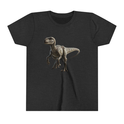 Youth Realistic Velociraptor T-Shirt – Fierce Style for Dinosaur Enthusiasts 🦖 - Unisex Jersey Short Sleeve Tee Super Comfy Dino T-Shirt Gift