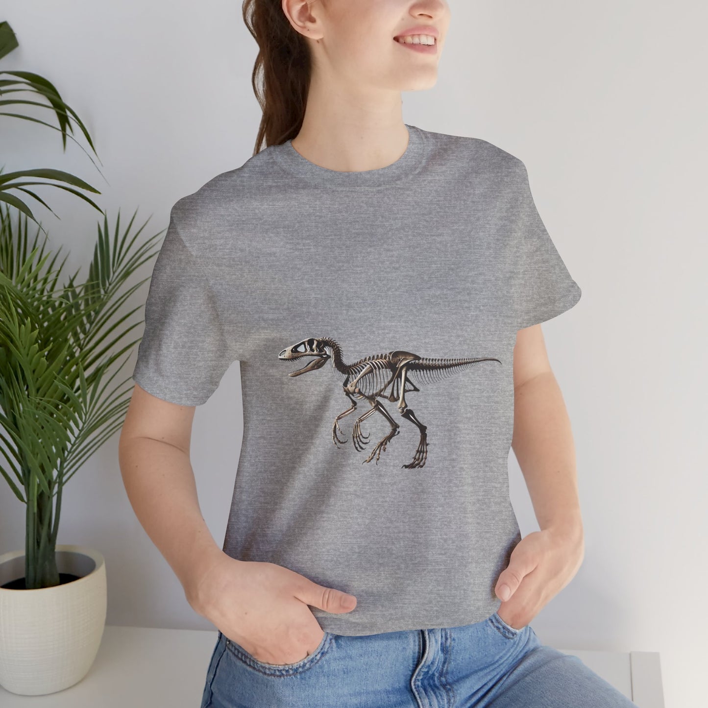 Velociraptor Skeleton Tee – Classic Fossil Design for Dinosaur Enthusiasts! 🦖💀🦴 - Unisex Jersey Short Sleeve Tee Super Comfy Dino T-Shirt Gift