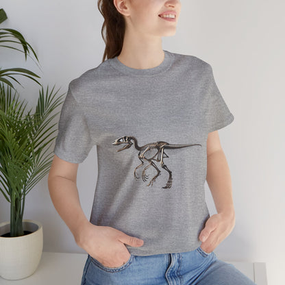 Velociraptor Skeleton Tee – Classic Fossil Design for Dinosaur Enthusiasts! 🦖💀🦴 - Unisex Jersey Short Sleeve Tee Super Comfy Dino T-Shirt Gift