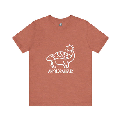 Cute Ankylosaurus White Graphics- Unisex Jersey Short Sleeve Tee Super Comfy Dino T-Shirt Gift