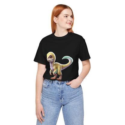 Fluffy Pastel Baby Velociraptor T-Shirt - Unisex Jersey Short Sleeve Tee Super Comfy Dino T-Shirt Gift