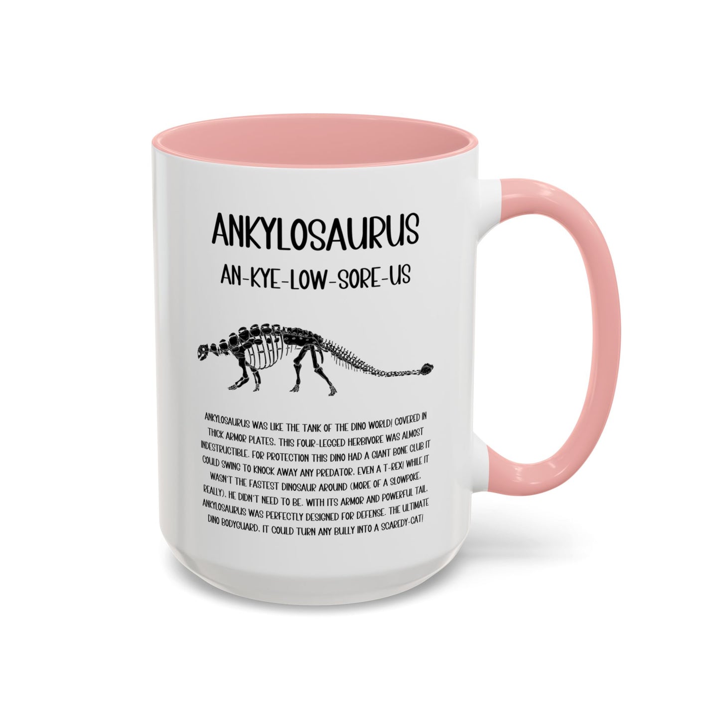 Fossil Ankylosaurus Mug with Detailed Black Graphic Amazing Gift for the Dino Lovers in your life