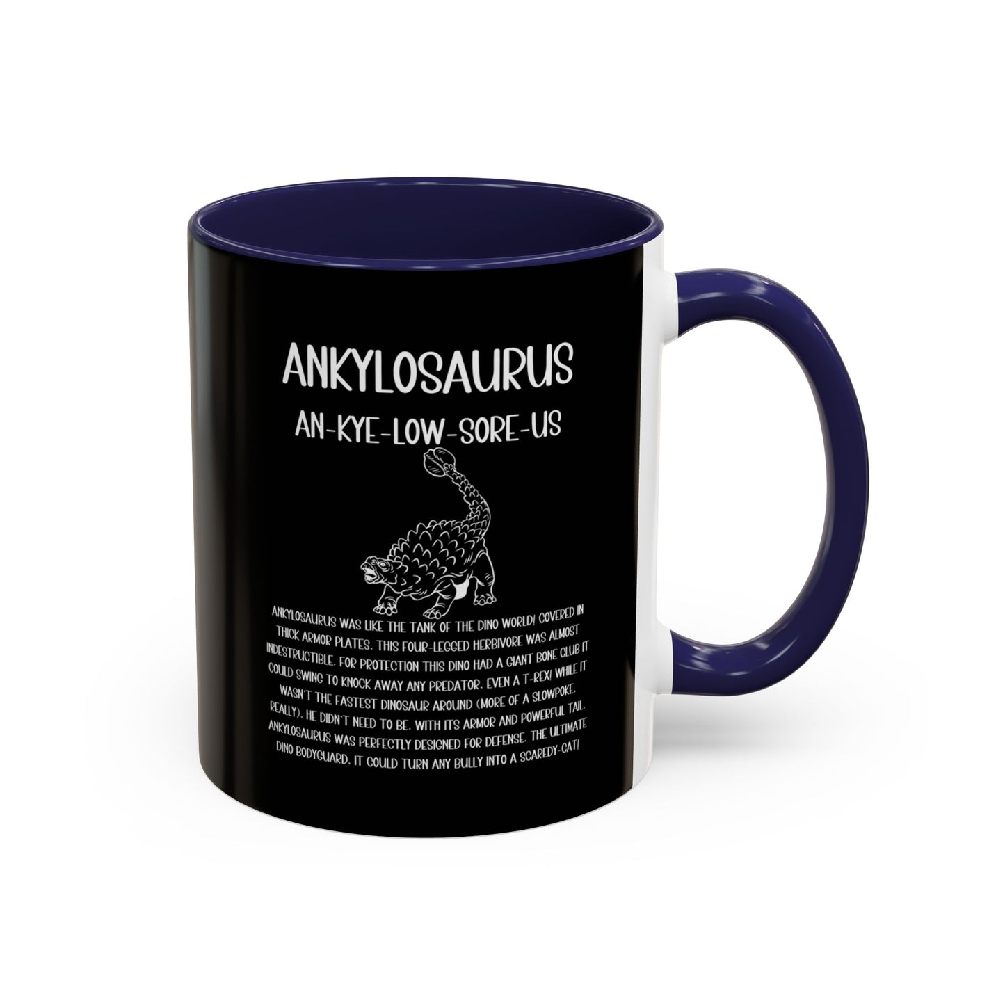 Defensive Ankylosaurus Mug with Detailed White Graphic Amazing Gift for the Dino Lovers in your life