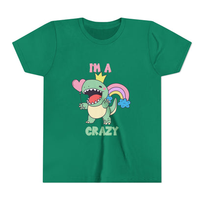 Crazy Cretaceous Cutie Youth Size T-Shirt for kids who love dinosaurs