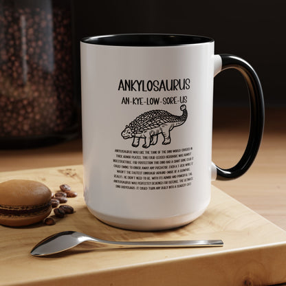 Outlined Ankylosaurus Mug with Detailed Black Graphic Amazing Gift for the Dino Lovers in your life