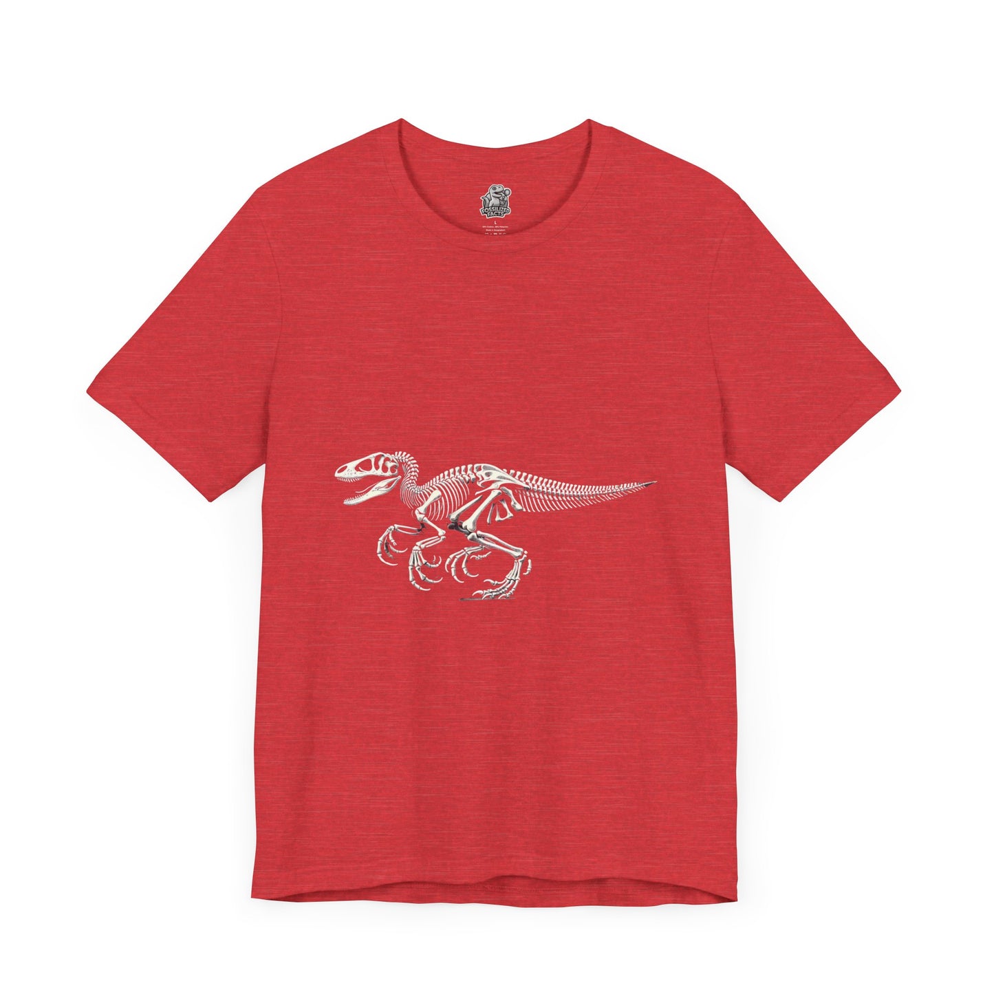 Detailed Velociraptor Skeleton Tee – Fossil-Inspired Style for Dino Fans! 🦖🦴 - Unisex Jersey Short Sleeve Tee Super Comfy Dino T-Shirt Gift