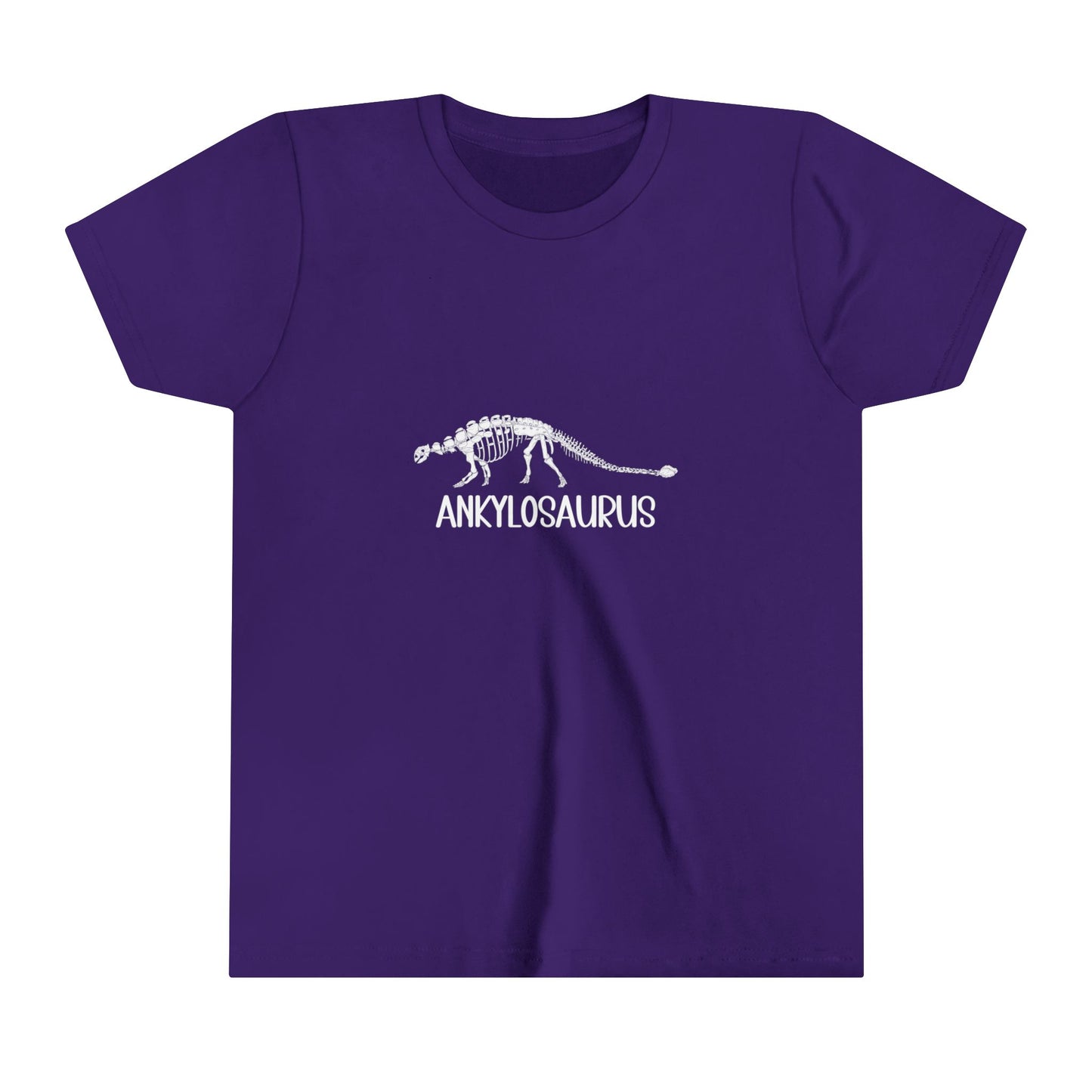 Youth Fossil Ankylosaurus T-Shirt with White Graphics - Unisex Jersey Short Sleeve Tee Super Comfy Dino T-Shirt Gift