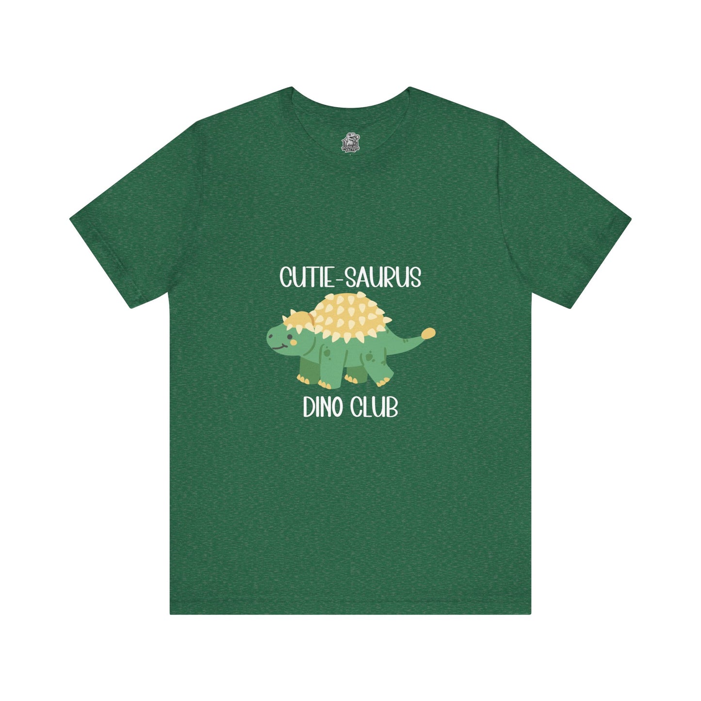 Ankylosaurus Cutie Saurus Dino Club Green - White Graphic - Unisex Jersey Short Sleeve Tee Super Comfy Dino T-Shirt Gift